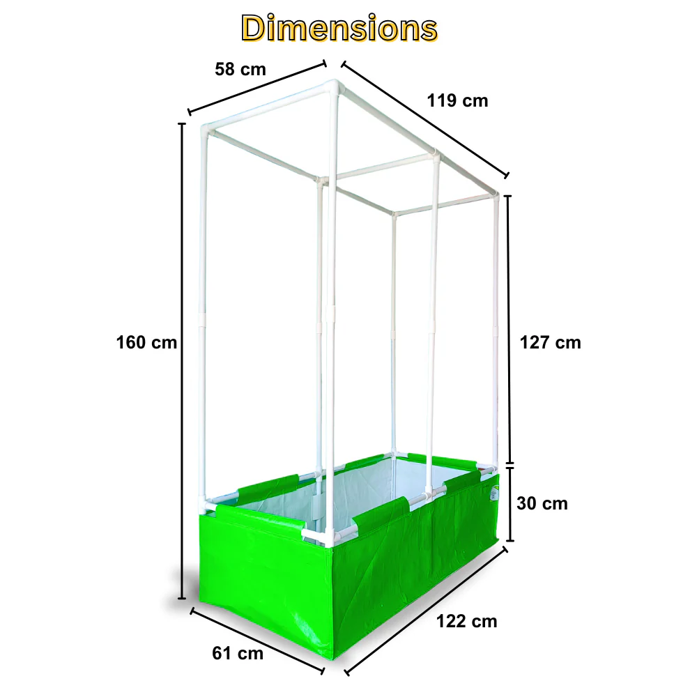 OrganicBazar 48x24x12 Rectangular Grow Bag with Long Frame for Creeper Plants - Image 3