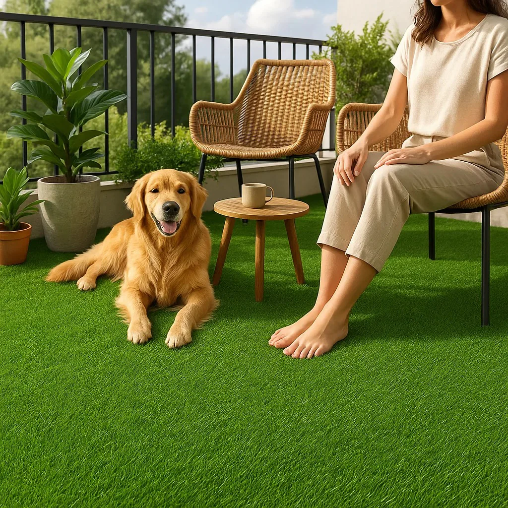 Artificial Green Grass Carpet 35 mm High Density – Realistic Lawn Turf for Garden, Balcony, Indoor & Outdoor Spaces | OrganicBazar - Image 5