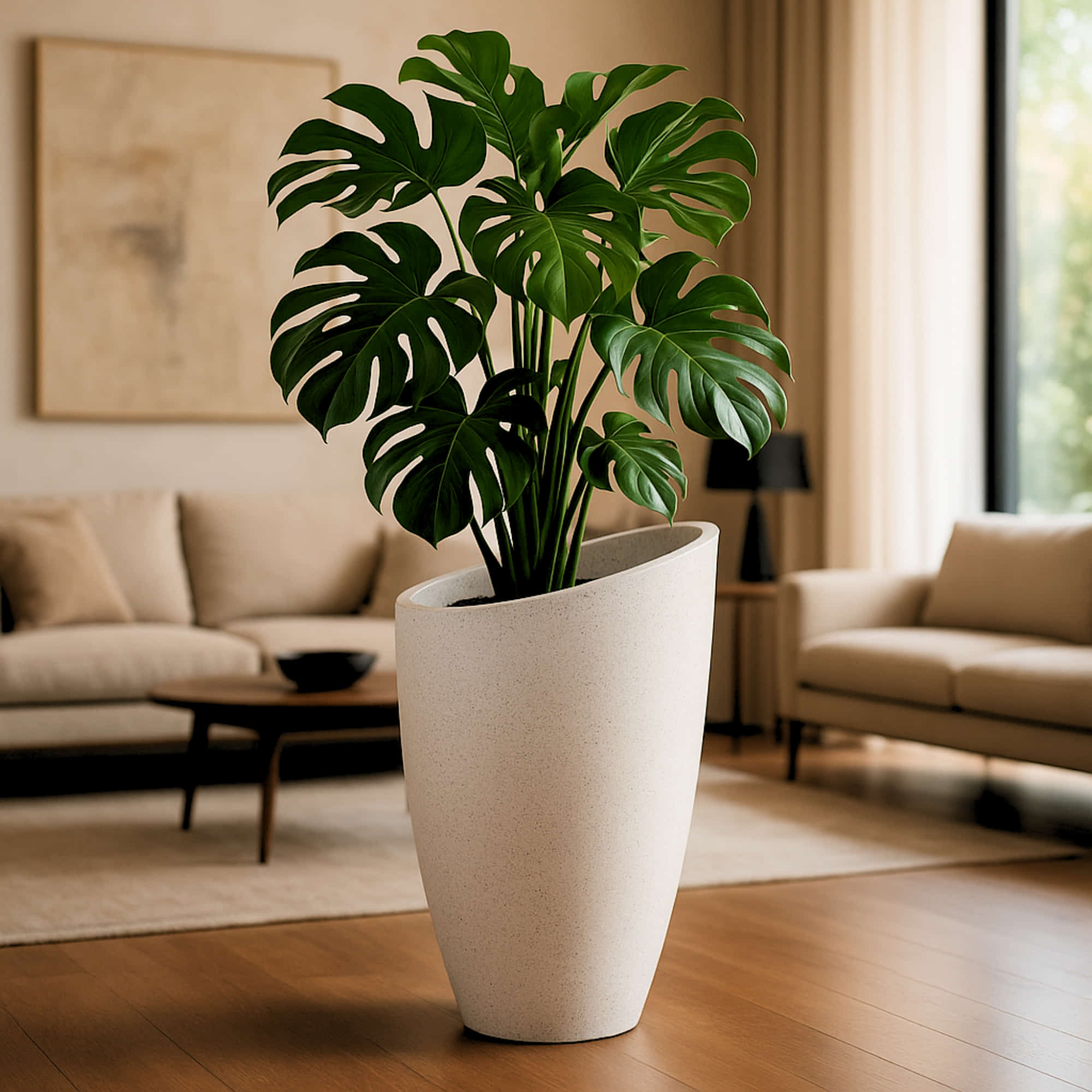 Calista Roto Moulded Tall Luxury Planter with 10+ Years Durability | Huge Terrazzo Finish Roto Container | Durable, Lightweight & Weatherproof Large Pot for Garden, Balcony & Living Room - Image 3