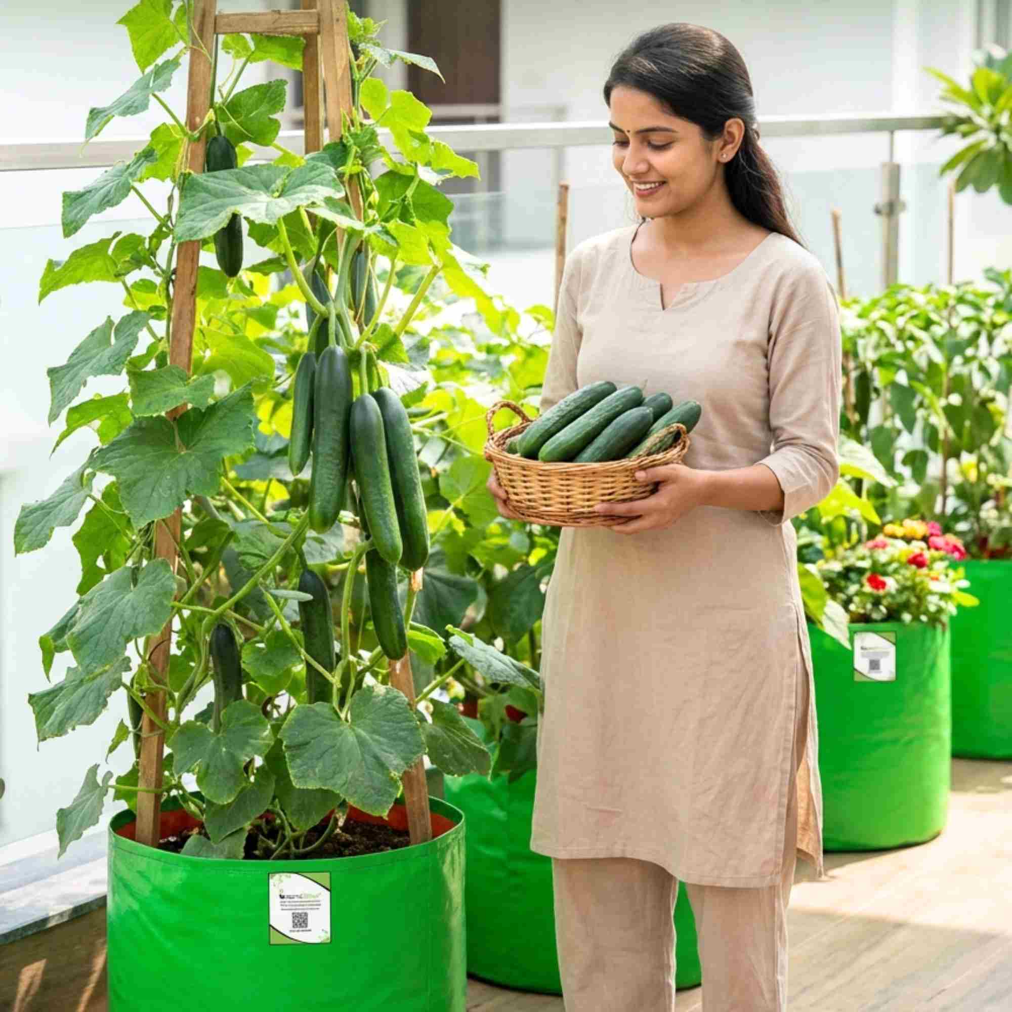 Cucumber American Black Seeds - 20 Seeds (Kakdi/ककड़ी/खीरा के बीज) High Germination, Easy to Grow, High Yield Seeds For Terrace Gardening - Image 3
