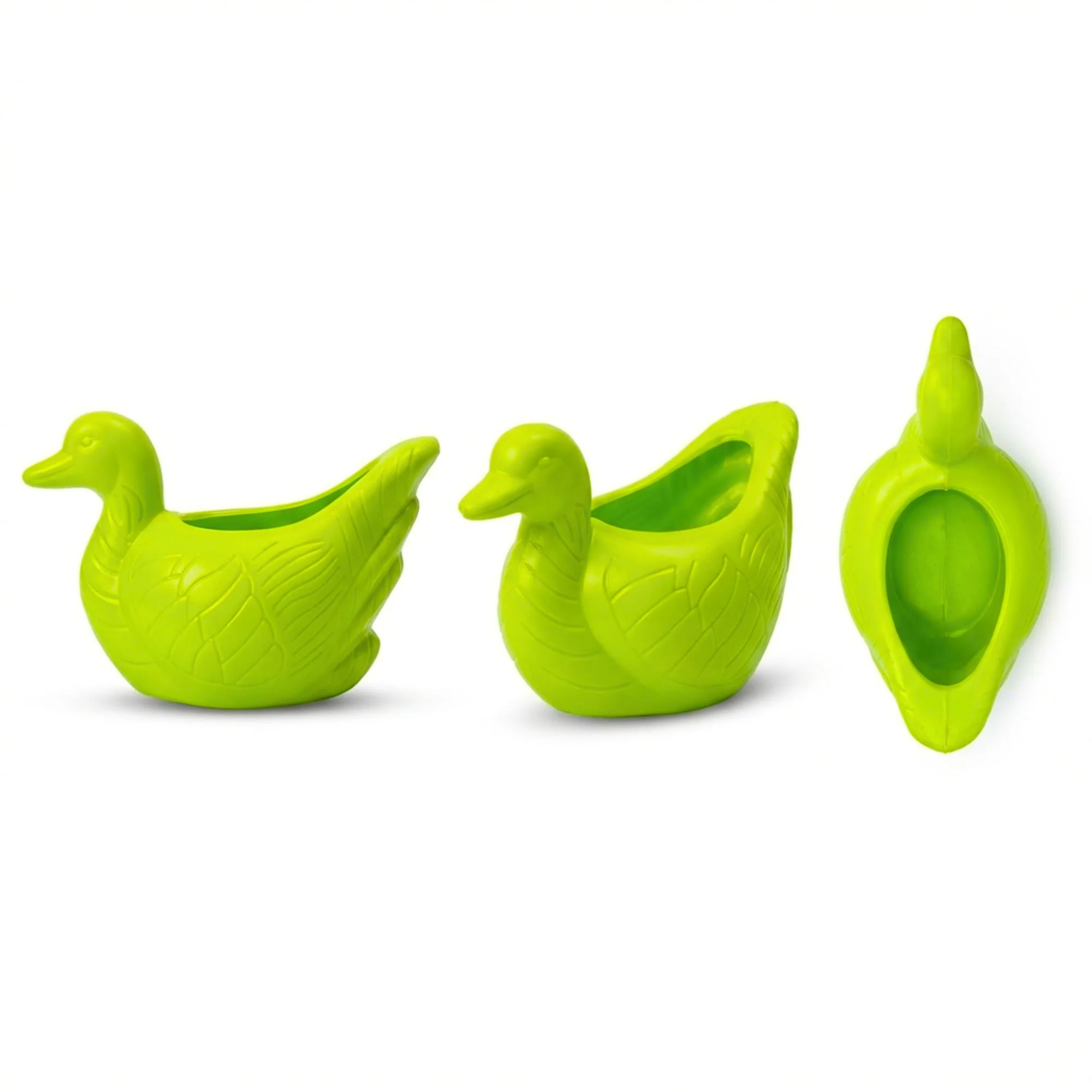 Duck Plastic Pot, Unique and Charming Decorative Planters, Ideal for Indoor and Outdoor Gardening or Gifting Purpose (Pack of 1, Lime  Green) - Image 3