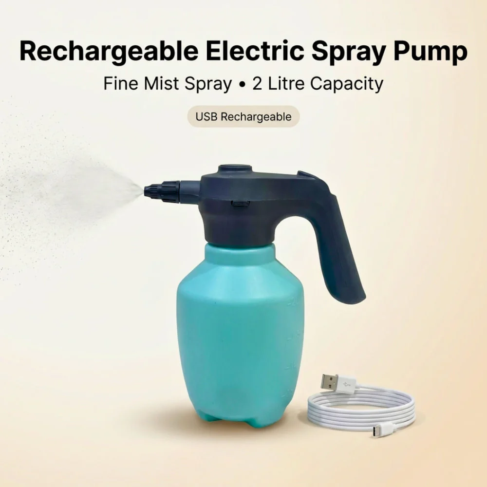 Electric Spray Pump Garden Sprayer – 2 Litre | Automatic Watering Can | Rechargeable | For Plants, Cleaning and More - Image 2