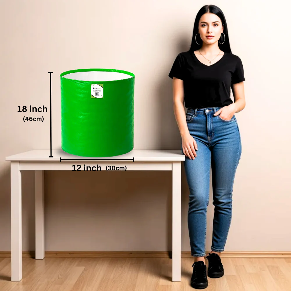 OrganicBazar 12x18 Grow Bag for Vegetables Garden, Premium HDPE 260 GSM, Green Plant Bags for Terrace Garden - Image 2