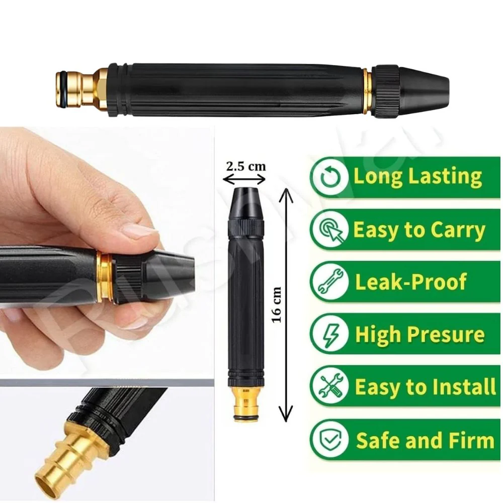High-Pressure Water Spray Gun for garden, Car & Bike Wash – Adjustable Brass Jet Nozzle for 1/2" Hose Pipe - Image 8