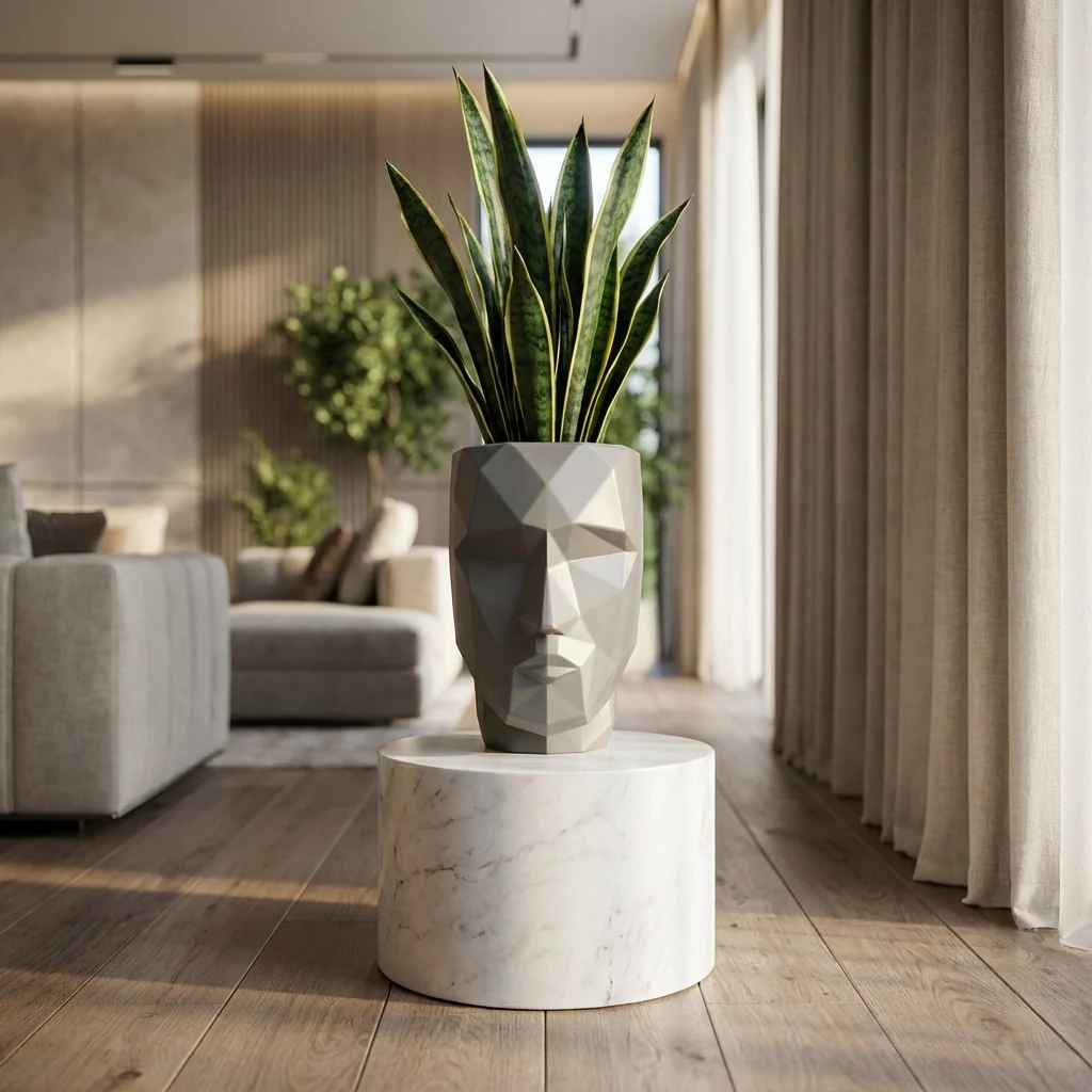 Iron Man Face Planter Pot (Pack of 1) – Luxury Geometric Designer Unique Plant Pots for Living Room, Bedroom, Office, Villa, & premium commercial interiors - Image 10
