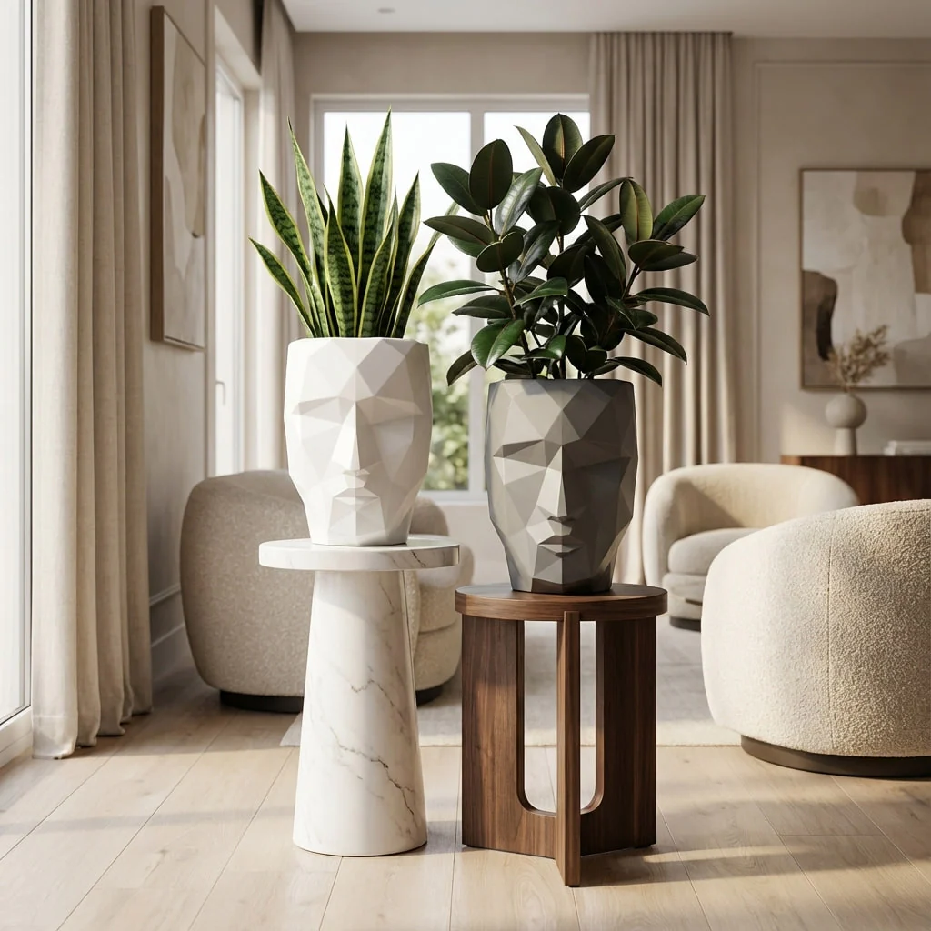 Iron Man Face Planter Pot (Pack of 1) – Luxury Geometric Designer Unique Plant Pots for Living Room, Bedroom, Office, Villa, & premium commercial interiors - Image 6