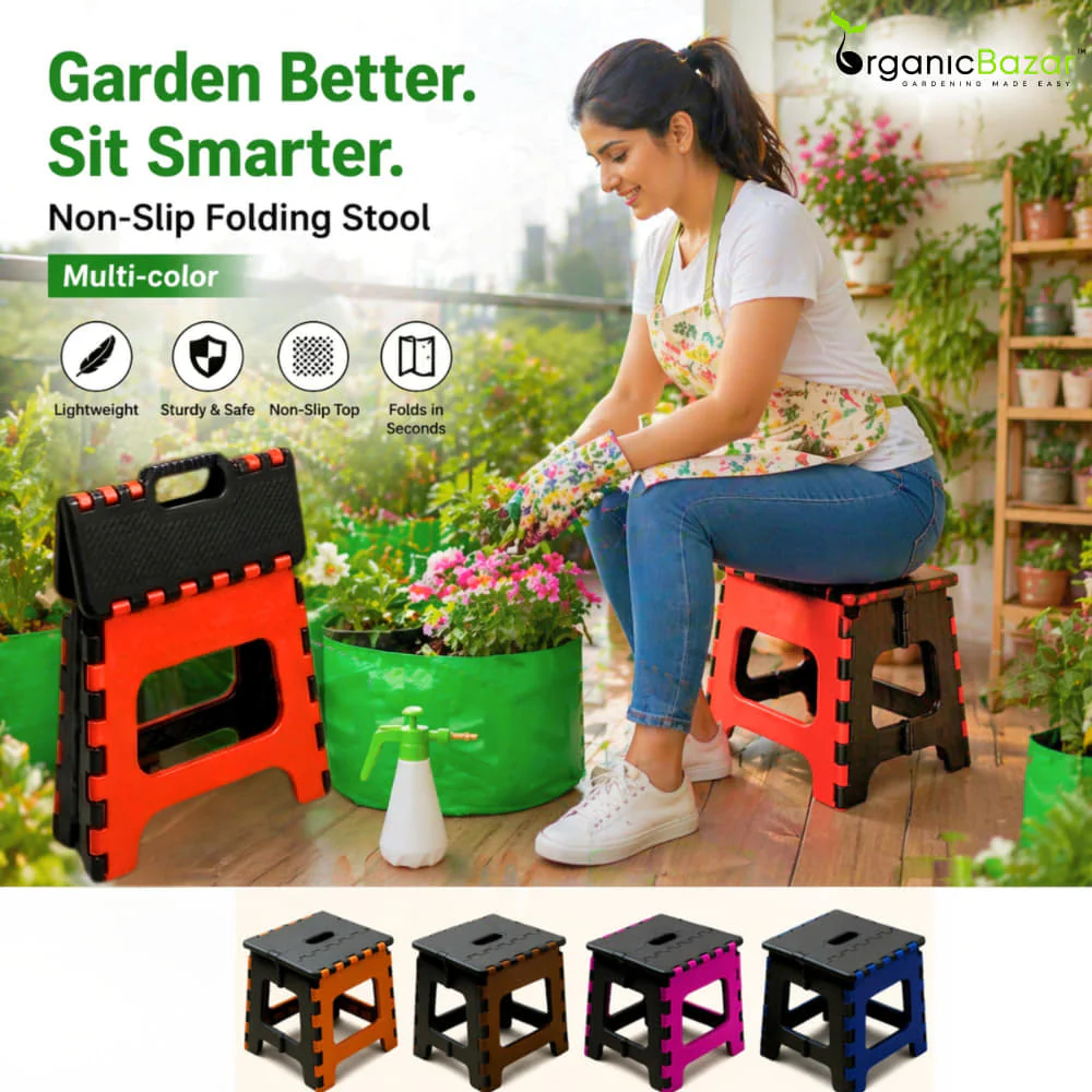Non-Slip Folding Stool (Multi-color) | Compact & Portable | Multipurpose for Kitchen, Bathroom, Garden, and Outdoor Use (Random Color, Pack of 1) - Image 3