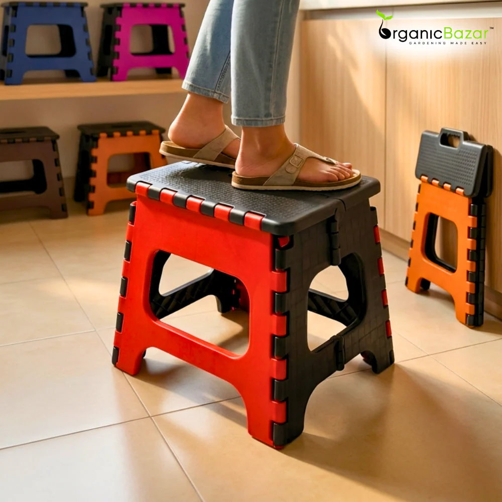 Non-Slip Folding Stool (Multi-color) | Compact & Portable | Multipurpose for Kitchen, Bathroom, Garden, and Outdoor Use (Random Color, Pack of 1) - Image 5