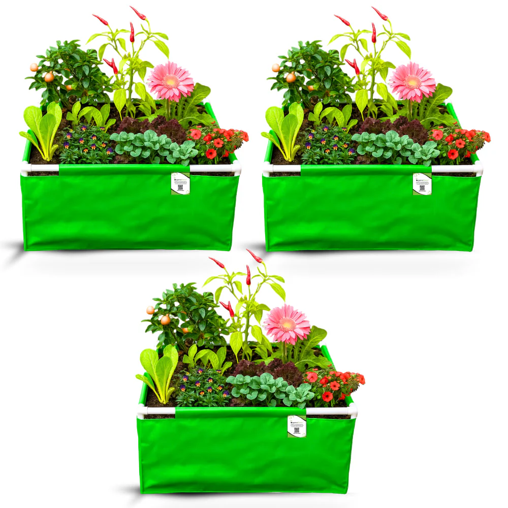 OrganicBazar 36x36x12 Rectangle Grow Bag With Supporting Pvc Pipes Extra Thick Premium HDPE Green Grow Bags - Image 10