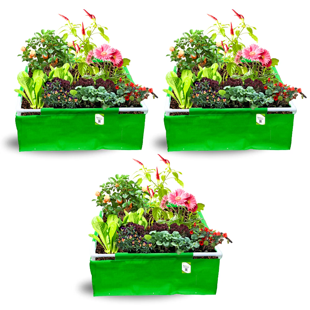 OrganicBazar 36x36x12 Rectangle Grow Bag With Supporting Pvc Pipes Extra Thick Premium HDPE Green Grow Bags - Image 7