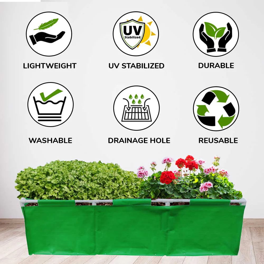 HDPE 60x12x12 Rectangle Grow Bag With Supporting Pvc Pipes Extra Thick Premium Quality Grow Bags - Image 3