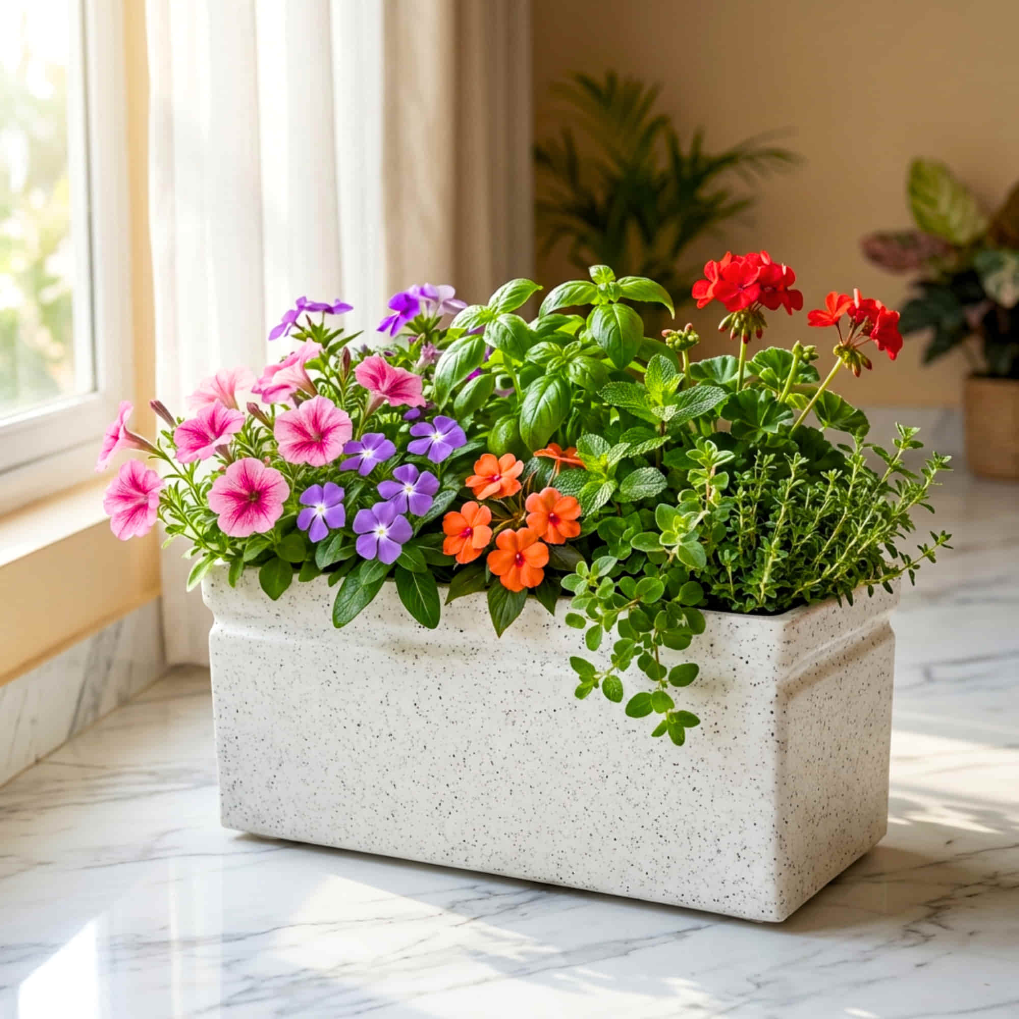 Roto Moulded Lectus Rectangular Pot-20 | Modern Indoor & Outdoor Planter (Pack of 1) - Image 4