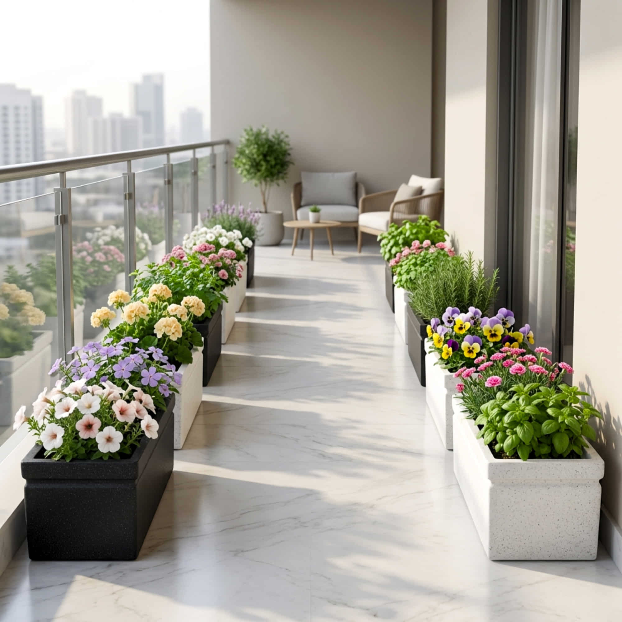 Roto Moulded Lectus Rectangular Pot-20 | Modern Indoor & Outdoor Planter (Pack of 1) - Image 5
