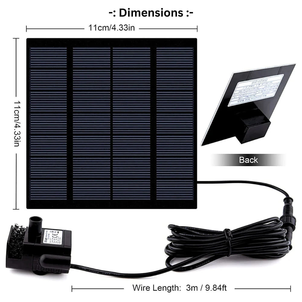 Solar Panel Water Fountain Pump For Bird Bath, Outdoor Small Pond, Patio, Garden Pool, Aquarium And Fish Tank - Image 2