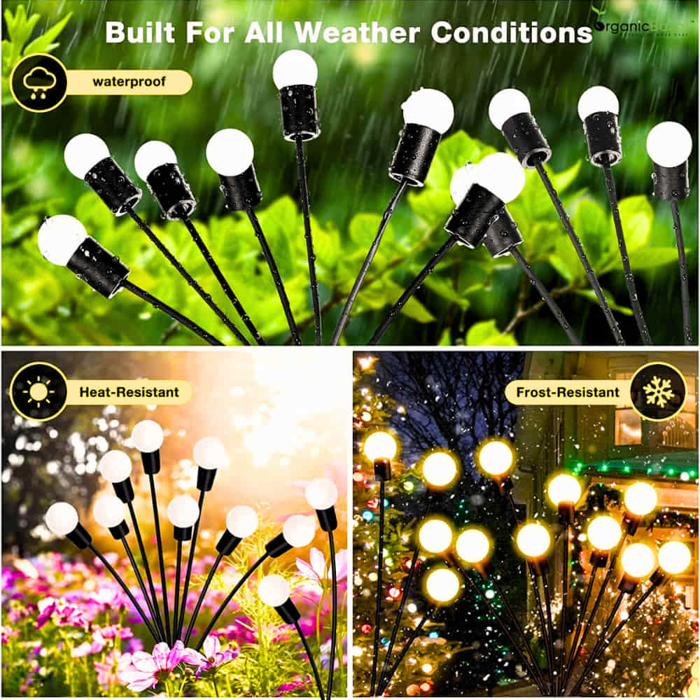 Outdoor Solar Garden Light, 6 LED Firefly Lamp (Pack of 2) - Image 3