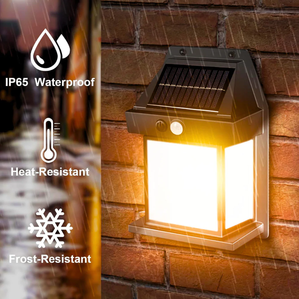 Solar Wall Lights Outdoor Motion Sensor – Auto-Chargeable Lamp for Front Porch, Patio, Garden (Pack of 1, Warm Yellow) - Image 3