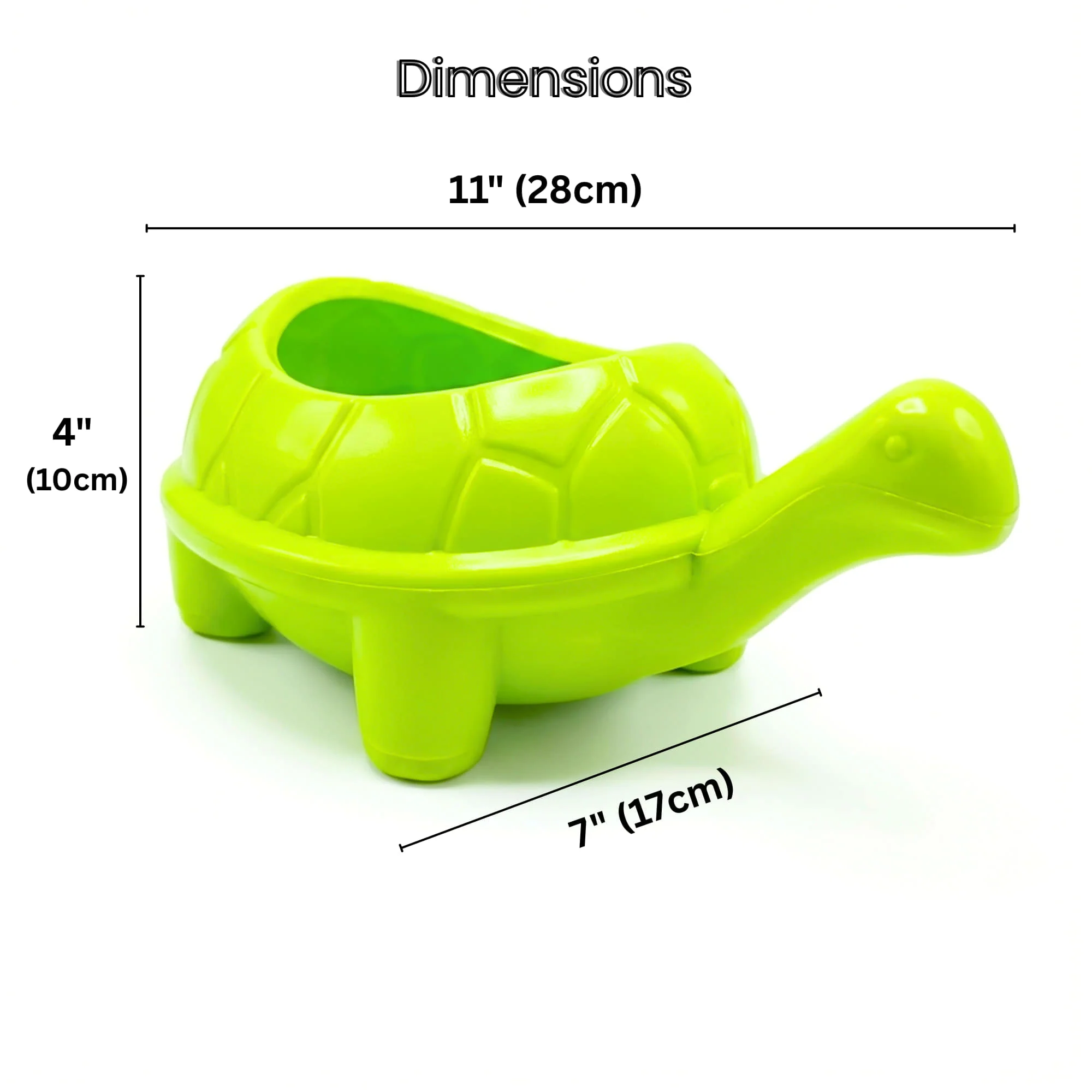 Tortoise Plastic Pot, Unique and Charming Decorative Planters, Ideal for Indoor and Outdoor Gardening or Gifting Purpose (Pack of 1, Lime  Green) - Image 2