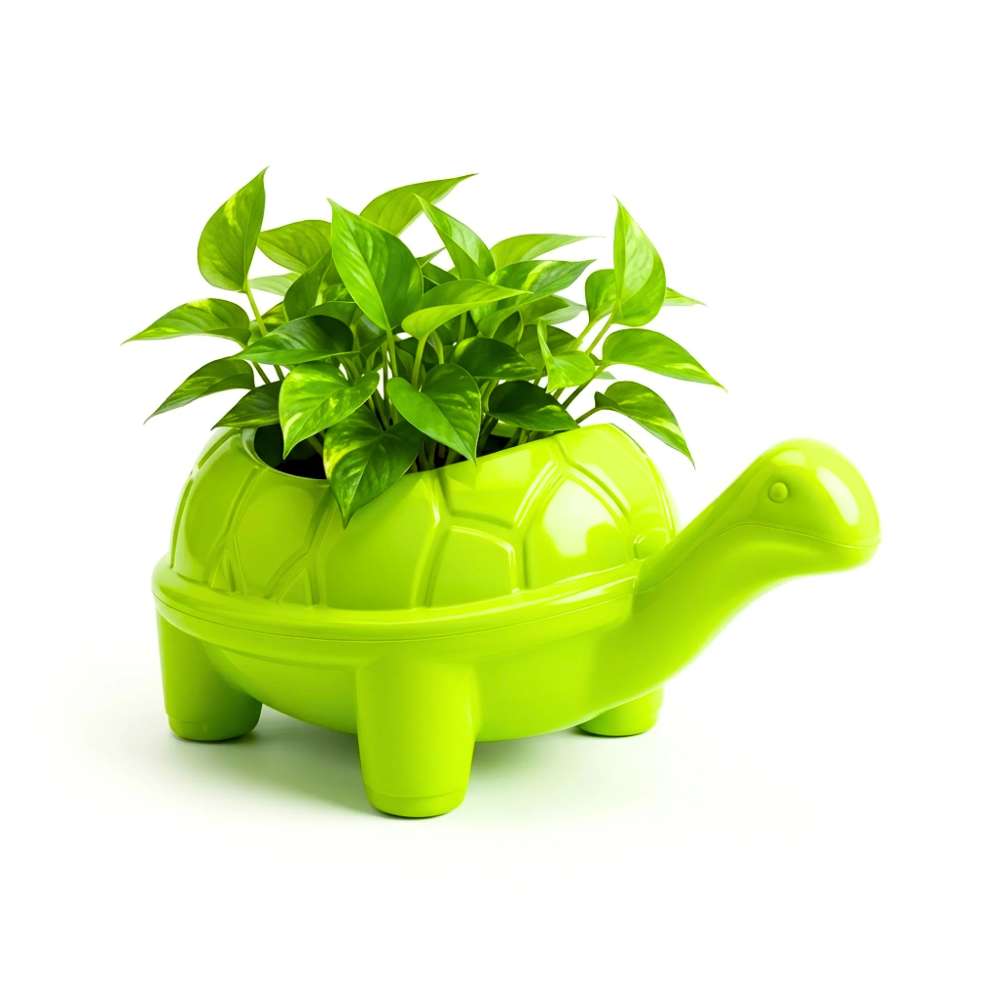 Tortoise Plastic Pot, Unique and Charming Decorative Planters, Ideal for Indoor and Outdoor Gardening or Gifting Purpose (Pack of 1, Lime  Green) - Image 5