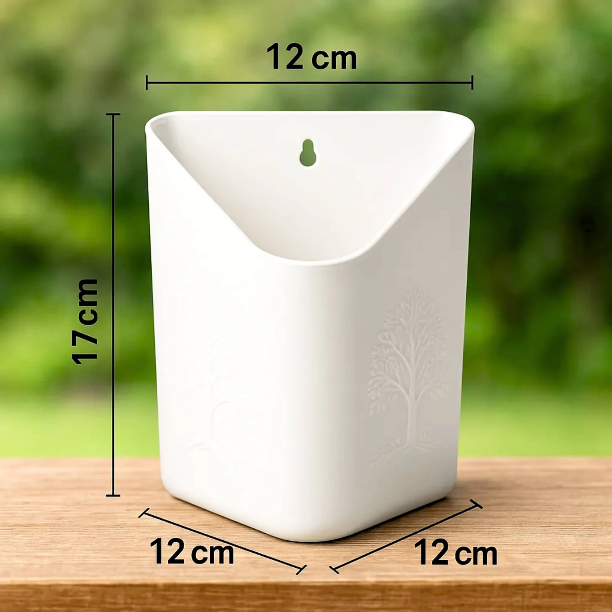 Wall Hanging Flower Pots for Home and Garden Decoration, Heavy-Duty Plastic Planters for Indoor & Outdoor Use (White) - Image 2