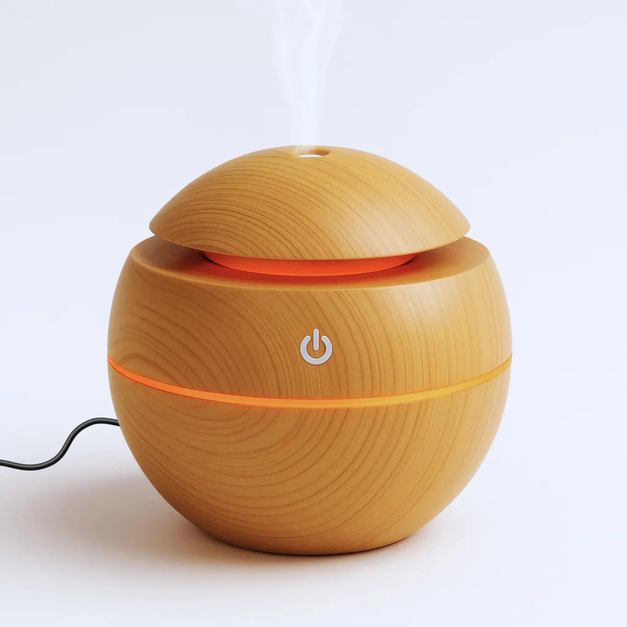 Wooden Color Cool Mist Humidifier cum Essential Oil Diffuser with Colorful Changing Lights for Indoor Garden, Car, Office, & Room (Light Brown, Pack of 1) - Image 6